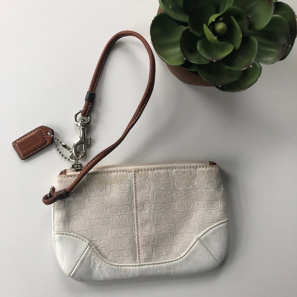 Coach White C Wristlet